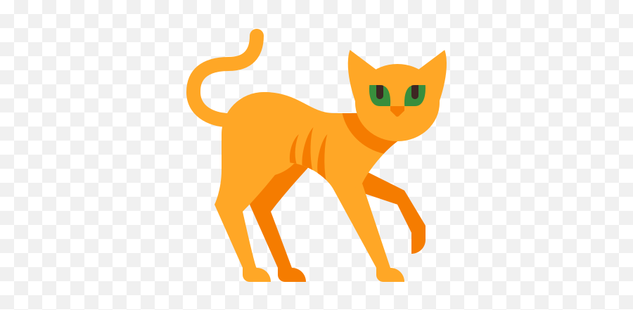 Skinny Cat Icon In Color Style Emoji,Cat Walking Emoji