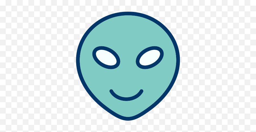 Alien Emoticon Face Smiley Free Icon Of Emoticons Filled - Happy Emoji,Alien Emoji