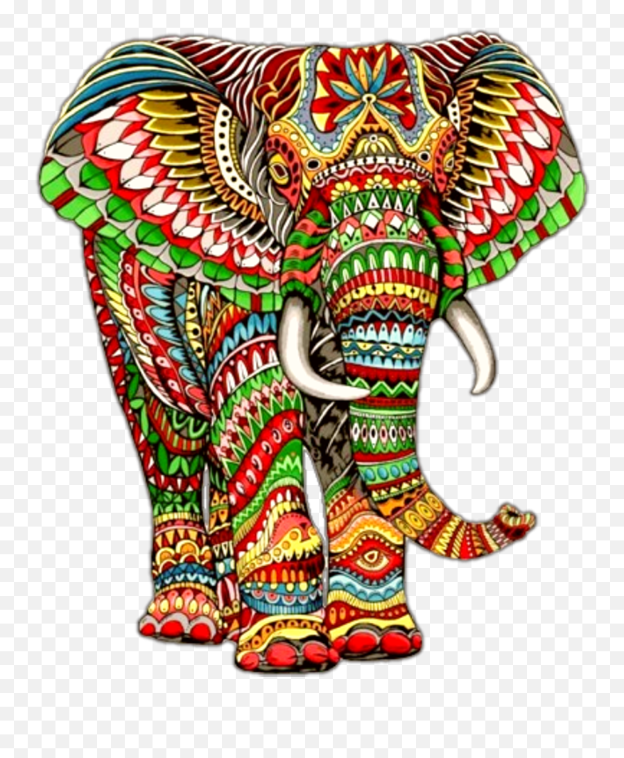Mandala Sticker - Png Elefantes Mandala Emoji,Elephant Emoji Png