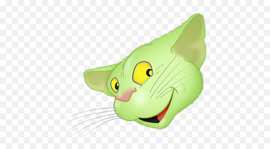 Green Cat Emoji - Soft,Photoshop Cat With Emoji For Feet