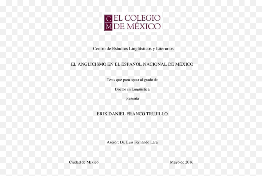 Pdf El Anglicismo En El Español Nacional De México Erik - Dot Emoji,Emoticon Fe Amor Con Las Manos
