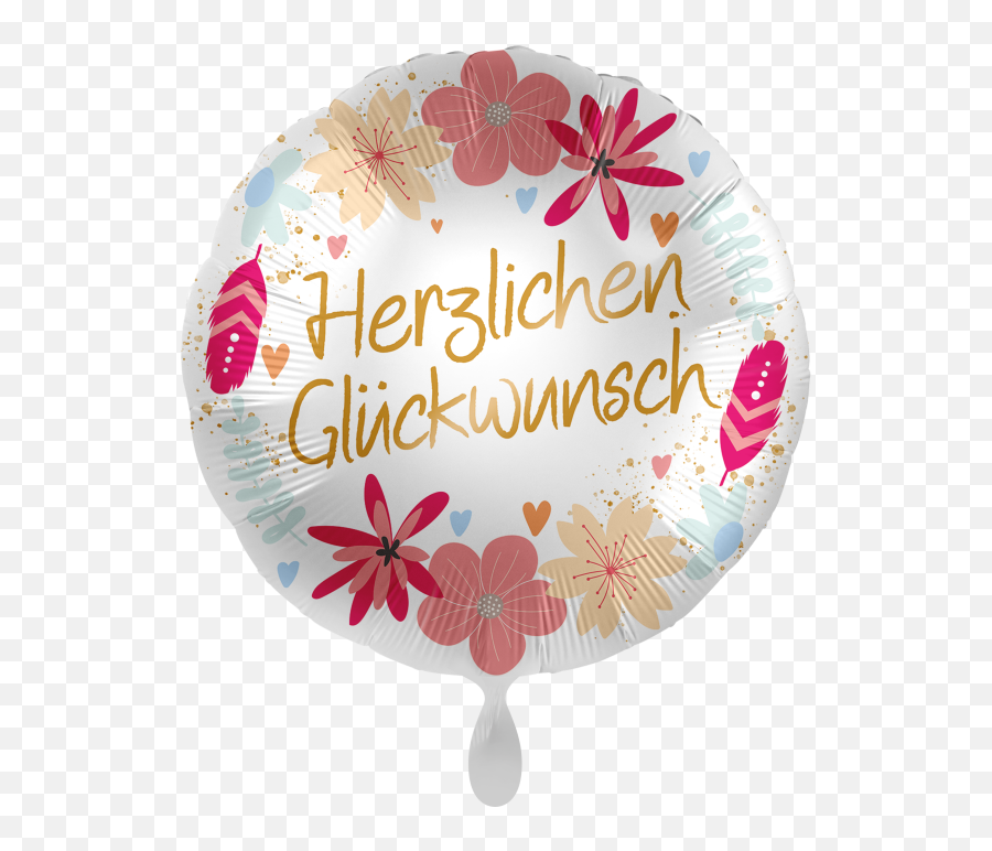 Folienballons Geburtstag - Herzlichen Glückwunsch Blumen Und Federn Ø 45 Cm Herzlichen Glückwunsch Blumenstrauß Geburtstag Emoji,Oktoberfest In Emojis