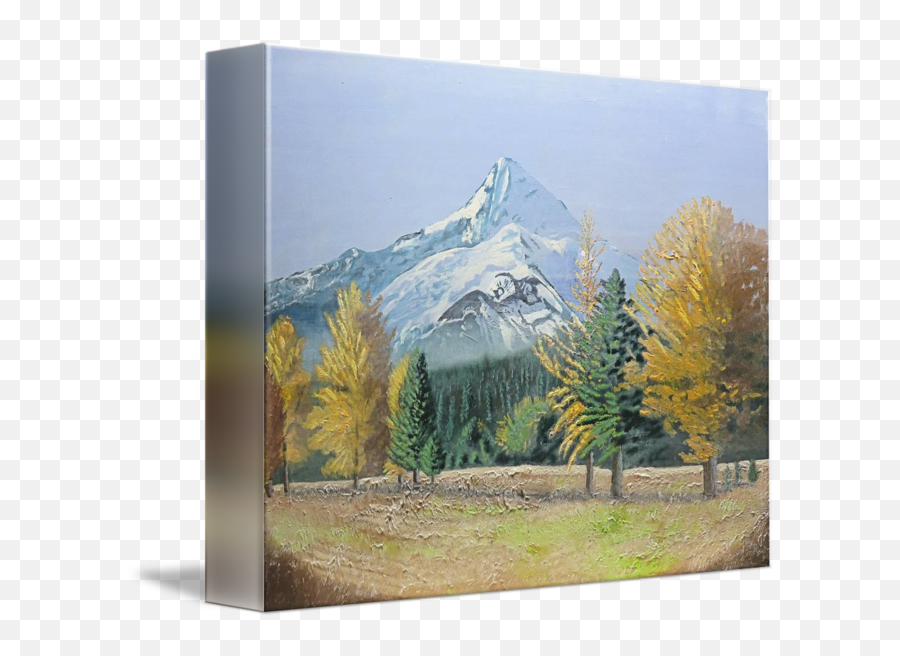 Landscape Painting Mount Hood - Horizontal Emoji,Emotion In Trees Paintings
