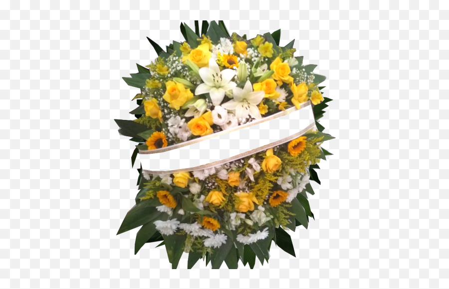 Coroa De Flor Com Girassol Entrega - Coroa Funebre Png Emoji,Coroas De Folres Para Velorio Em Emoji