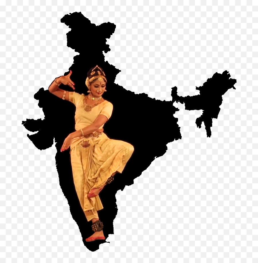 Elegance Of An Indian Dance - India Map In Green Colour Emoji,Emotion Poses Bharatanatyam