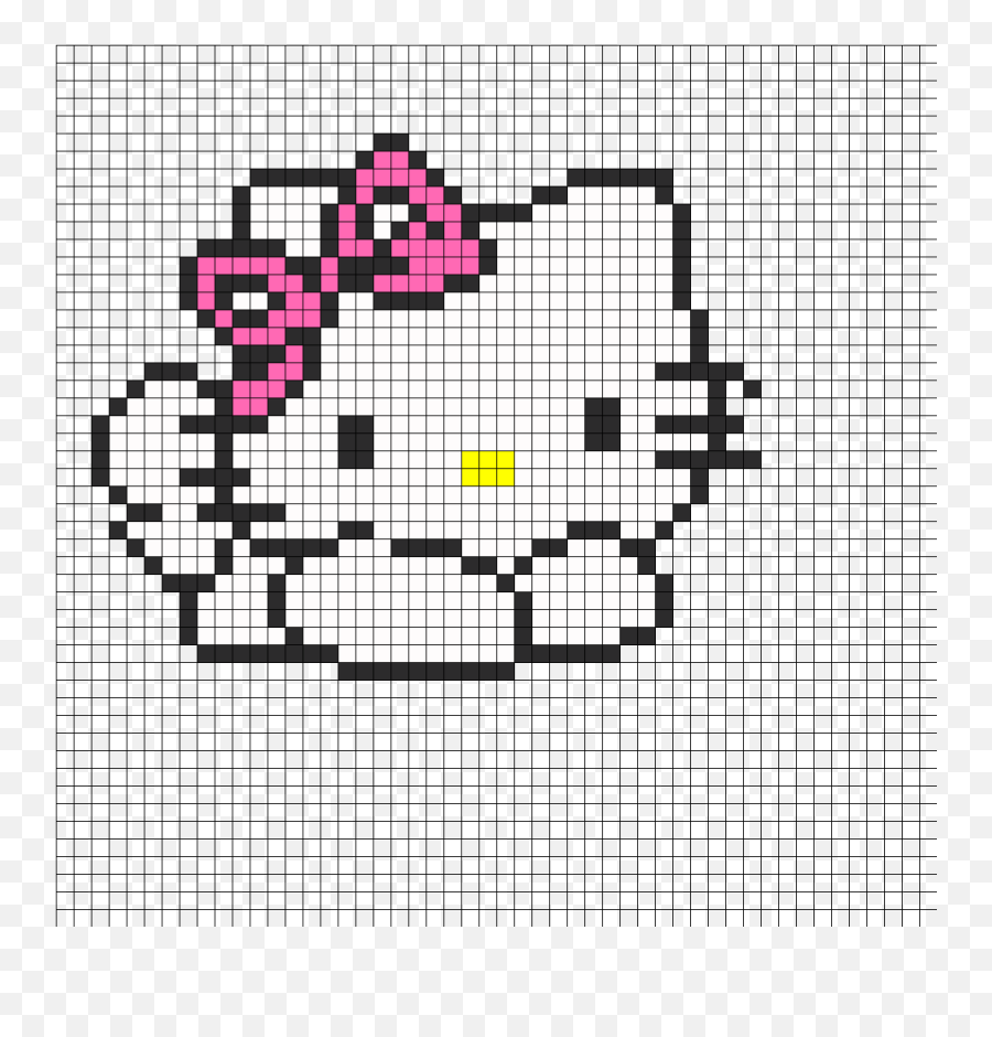 Hello Kitty Face Png - Pixel Art Hello Kitty Face Png Cute Hello Kitty Pixel Art Emoji,Easy Perler Bead Emojis