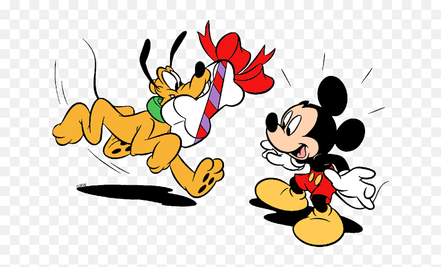 Clip Art Of Pluto Bringing Mickey Mouse A Birthday Gift - Happy Birthday Pluto Emoji,Mickey Mouse Emoji Background