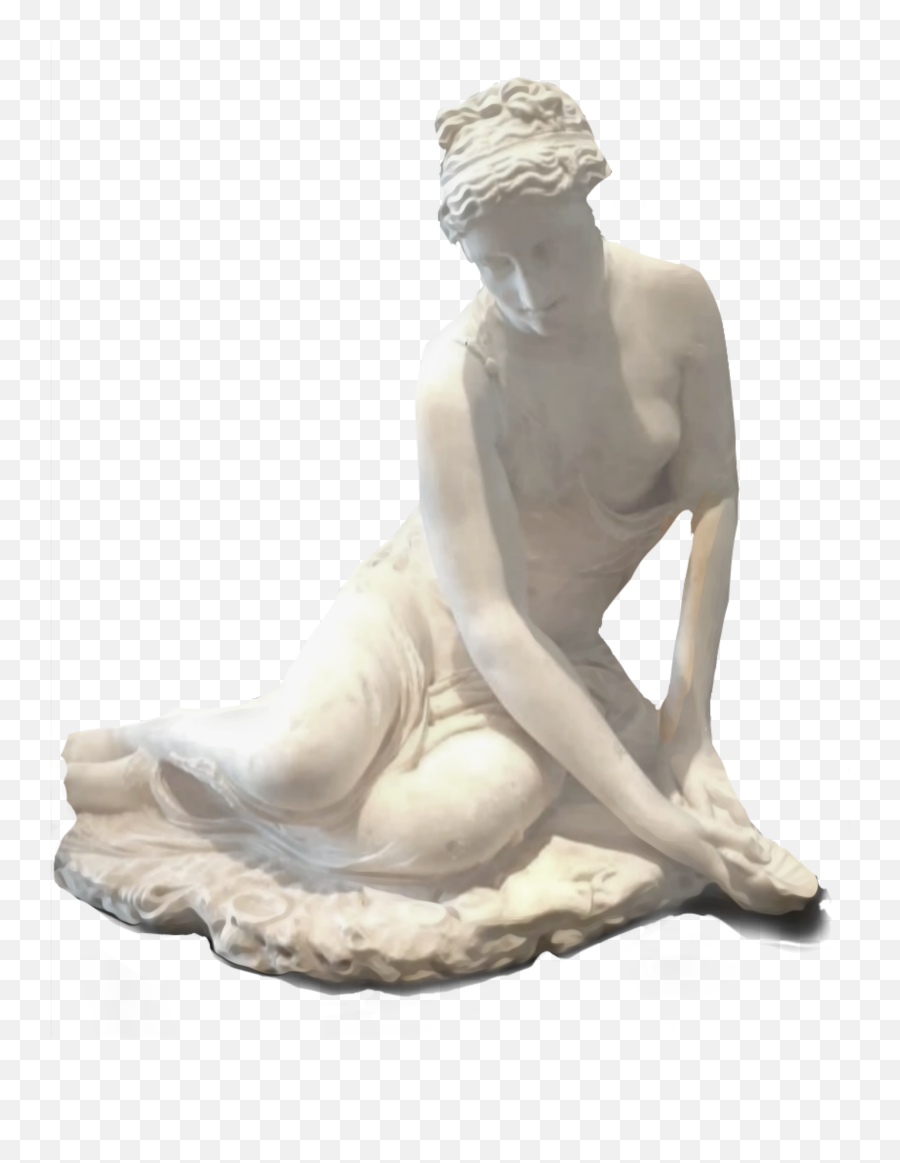 Statue Sculpture Woman Sitting Sticker By Tess - Louvre Abu Dhabi Emoji,Greek Sculptural Style Lots Of Emotion