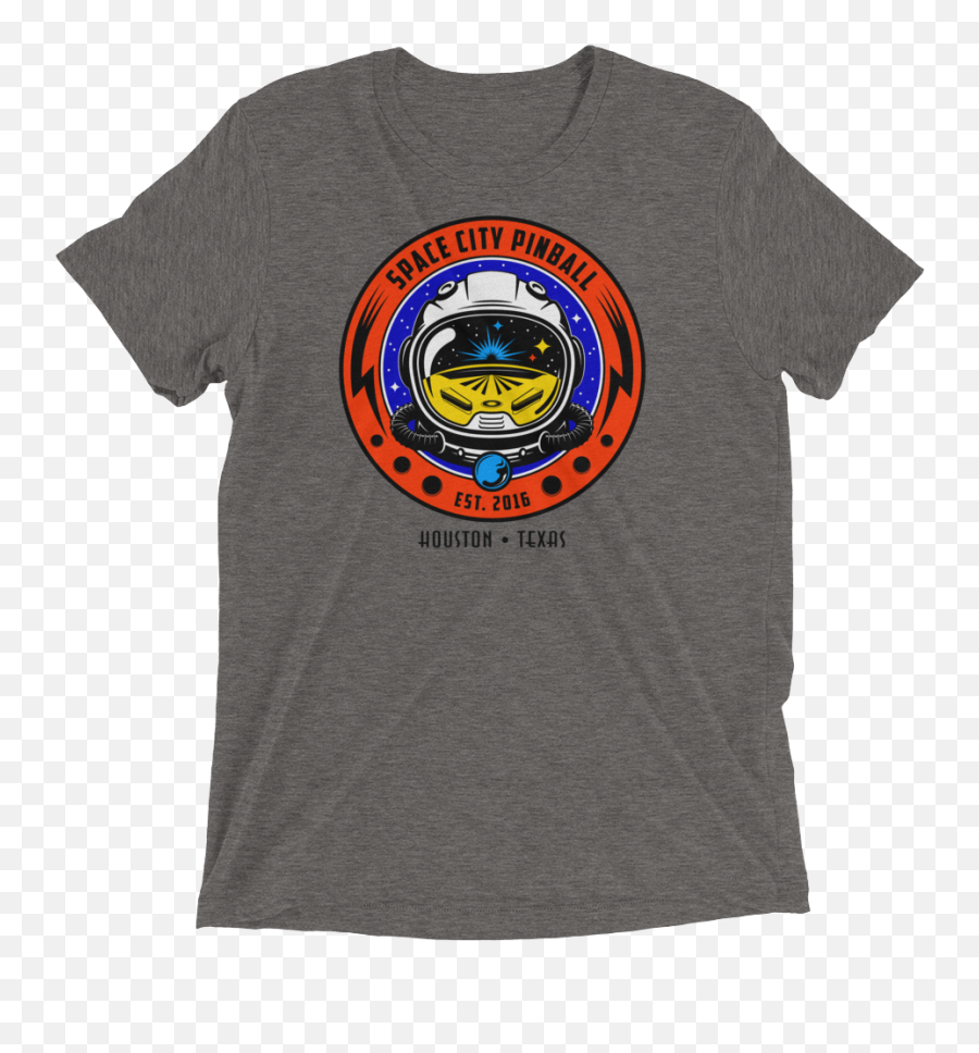 Space City Pinball - Premium Triblend Tshirt Grey Emoji,Putnam Emoticon 2016