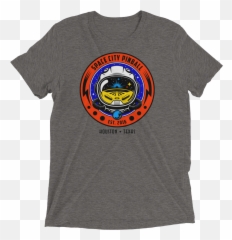Space City Pinball - Premium Triblend Tshirt Grey Emoji,Putnam Emoticon 2016