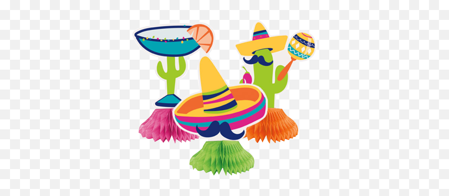 Mexican Fiesta Mini Honeycomb Decorations Pk3 Just Party - Costume Hat Emoji,Sombrero Hat Emoji