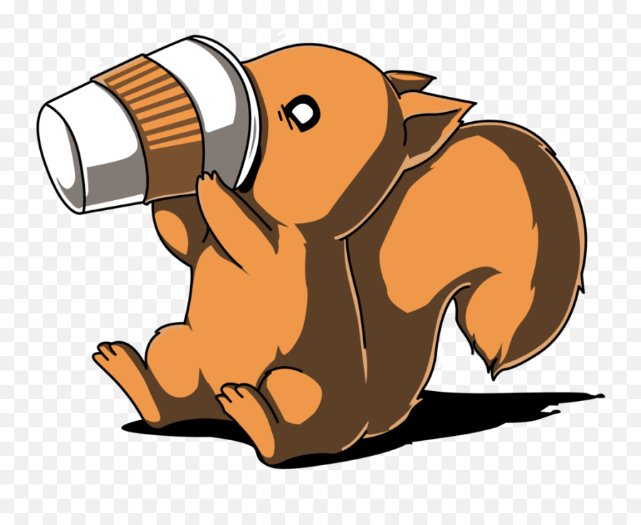 Squirrel Sticker Clipart - Animals Drinking Coffee Cartoon Emoji,Red Squirrel Emoji