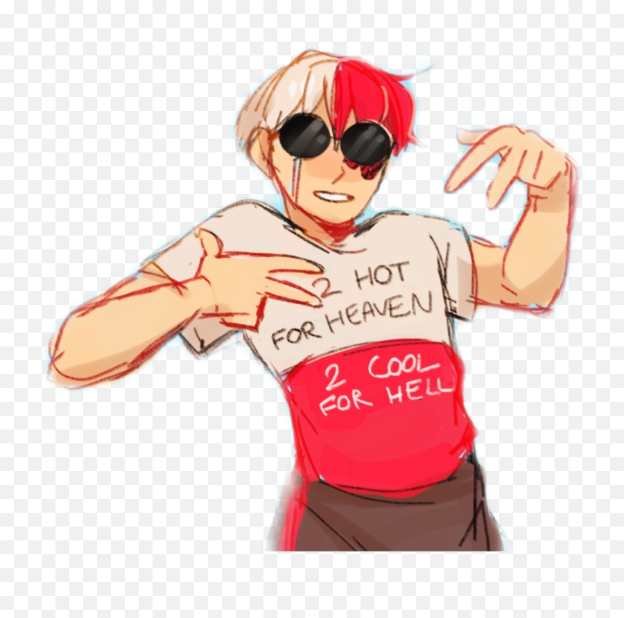 Todoroki 2 Hot For Heaven 2 Sticker - 2 Hot For Heaven 2 Cool For Hell Emoji,Heaven And Hell Emoji 2
