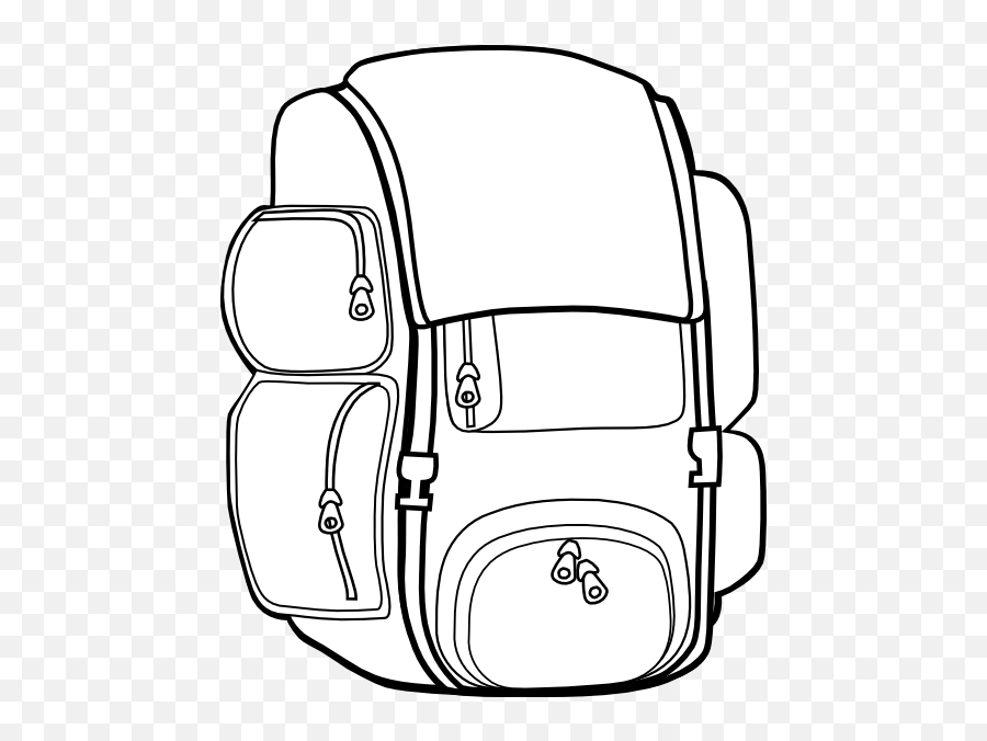 Black Backpack Clip Art At Vector Clip Art Clipartwiz - Camping Backpack Coloring Page Emoji,Black Emoji Backpack