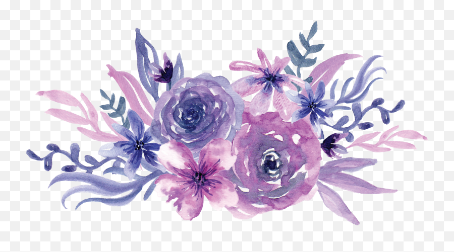 Watercolor Painting Flower Purple - Watercolor Purple Unicorn Face Watercolor Emoji,Lavander Backround With A Emoji