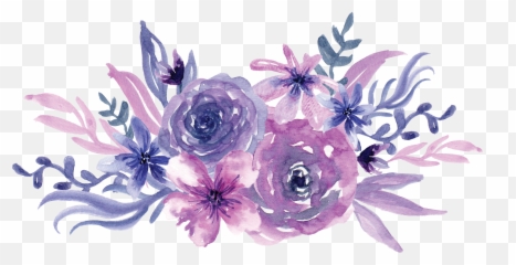 Watercolor Painting Flower Purple - Watercolor Purple Unicorn Face Watercolor Emoji,Lavander Backround With A Emoji