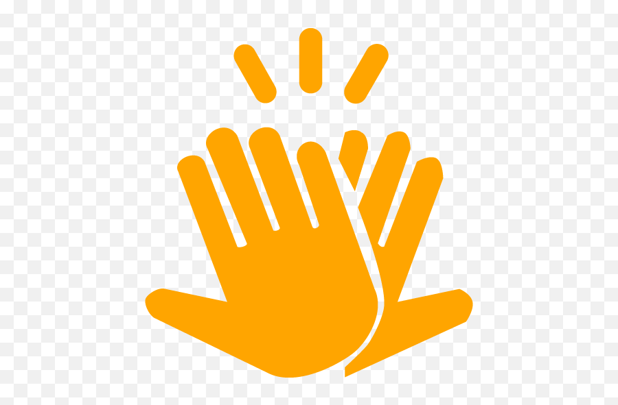 Orange Applause Icon - Teacher Greeting Students At The Door Emoji,Free Emoticons For Email Clapping Hands