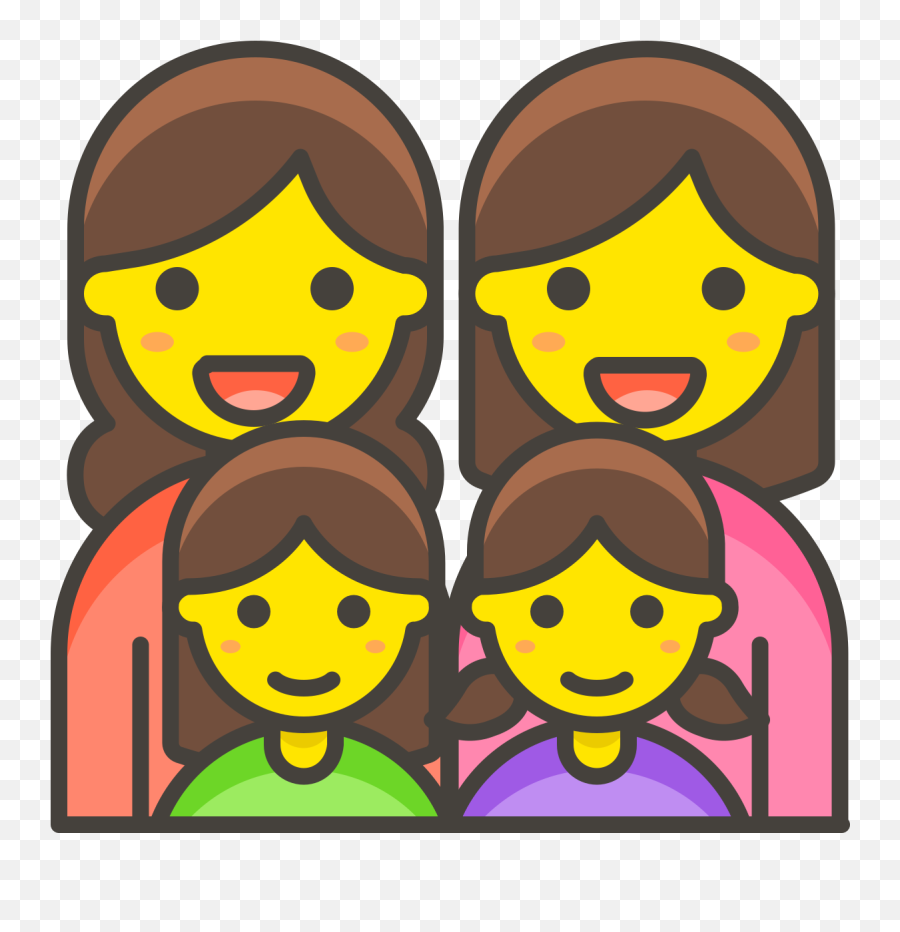 Family Woman Woman Girl Girl Free Icon Of 780 Free - Familia Mujer Y Mujer Emoji,Girl Emoji Cake