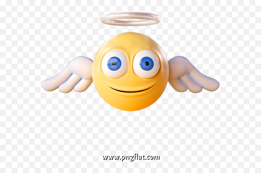 3d Emoji Emoticon Face Expression For Messaging Free Png,Angel Wing Emoticons
