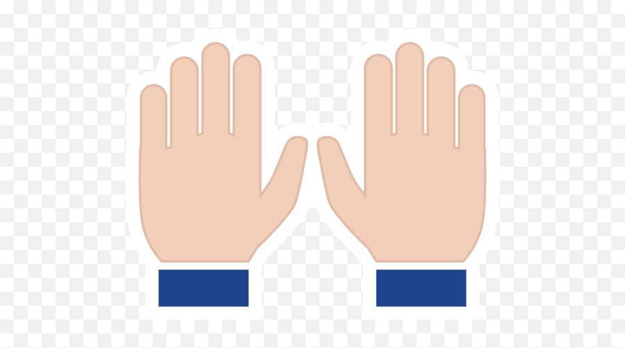 Hands Praise Emoji Sticker - Safety Glove,Hands Up Emoji