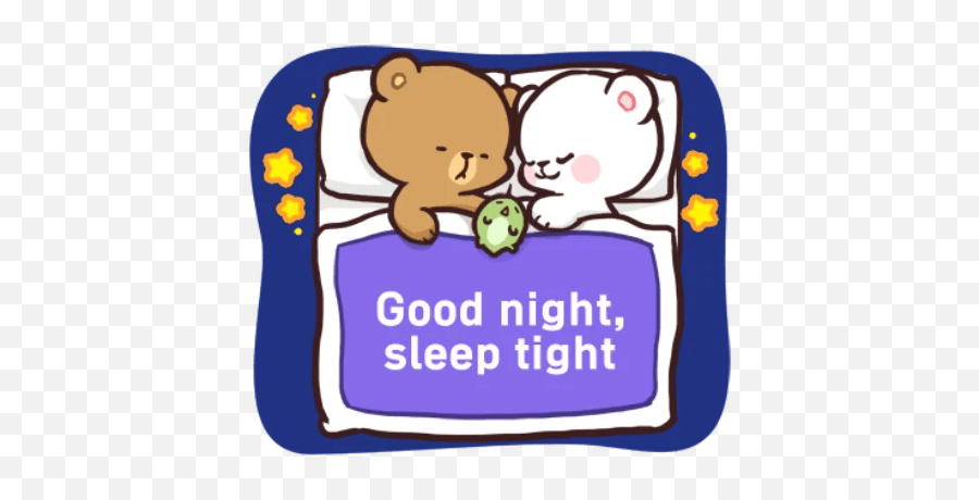 Milk And Mocha Stickers - Live Wa Stickers Emoji,Emoji On One Good Night Sleep Tight