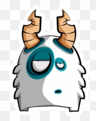 White Horned Bore Monster Sticker - Sticker Mania Happy Emoji,Purple Horned Emoji