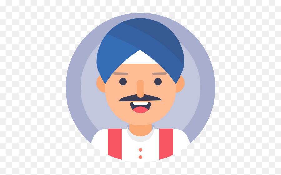 Indian Man Sikh Turban Free Icon Of - Sikh Cartoon Man Transparent Emoji,Indian Emoticons