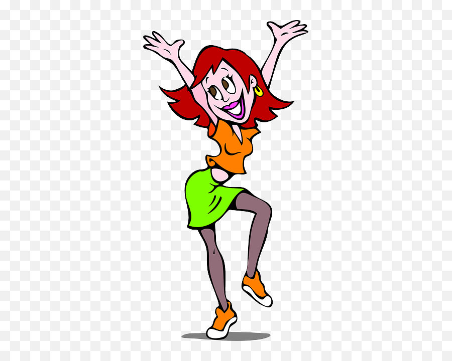 Square Dance Cartoon Clip Art Large Girl Cartoon - Red Head Clip Art Emoji,Cartoon Emotions