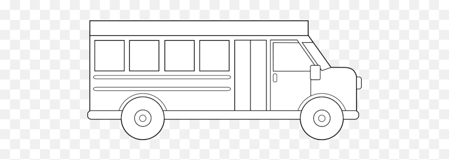 School Bus Outline - Simple Bus Black And White Clipart Emoji,Short Bus Emoji