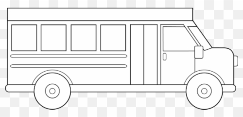 School Bus Outline - Simple Bus Black And White Clipart Emoji,Short Bus Emoji