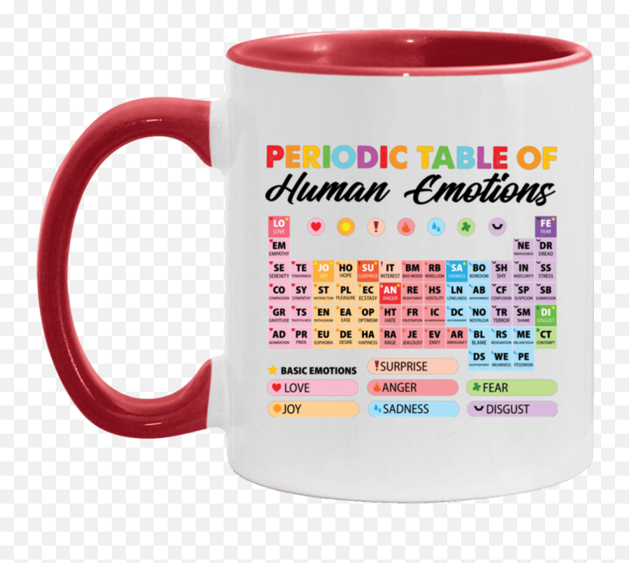 Periodic Table Of Human Emotions Ceramic Accent Mug - Funny Mug Serveware Emoji,List Of Human Emotions With Pictures