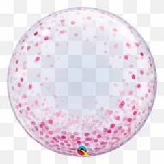 24q Deco Bubble Confetti Dots All Around Pink 1 Count - Pink Confetti Bubble Balloon Emoji,Emoji Deco