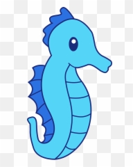 Cute Blue Seahorse Clipart - Cute Fish Clipart Emoji,Rimshot Emoji