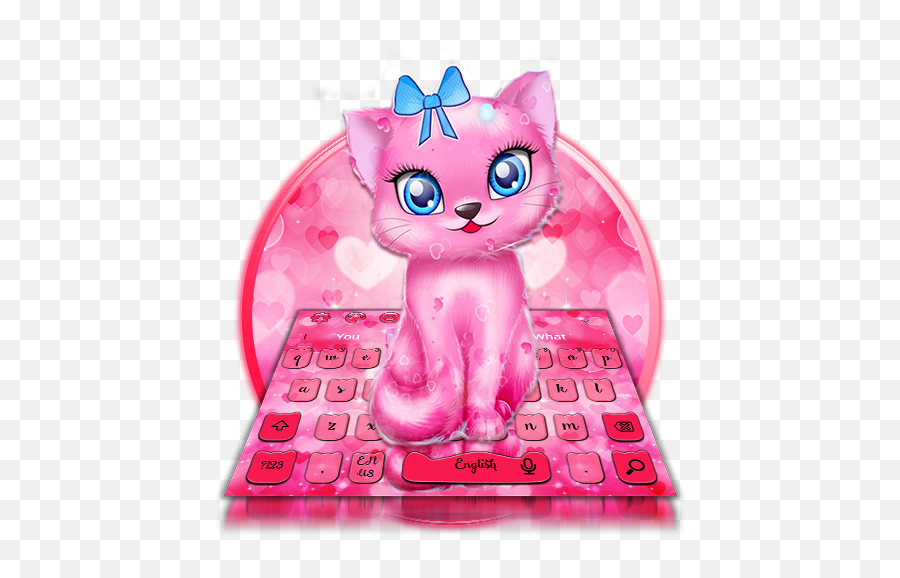 Amazoncom Pink Girlish Kitty Keyboard Theme Appstore - Girly Emoji,Emoji Movie Box Office Mojo