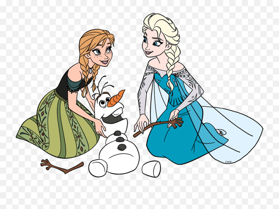 Disney Clipart Kostenlos - Elsa And Anna And Olaf Clipart Emoji,Emoticons Da Disney