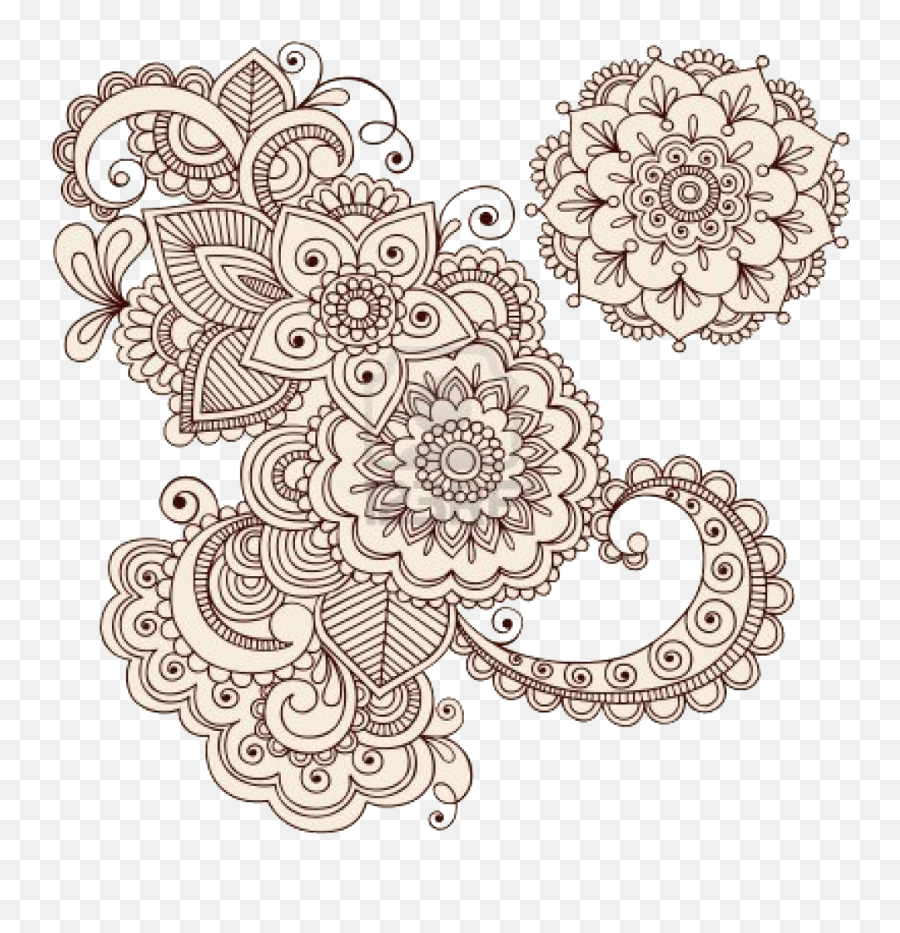 Henna Png - Aesthetic Design Tumblr Love Pretty Patterns Henna Mandala Flower Emoji,Emojis Whatsapp Blanco Y Negro