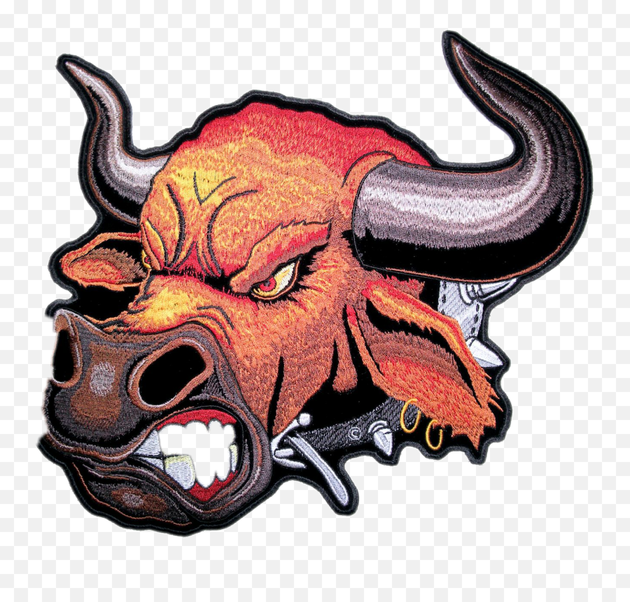 Angry Bull Sticker By Paaniga Neger - Bull Patch Emoji,Red Angry Horn Emoji Png