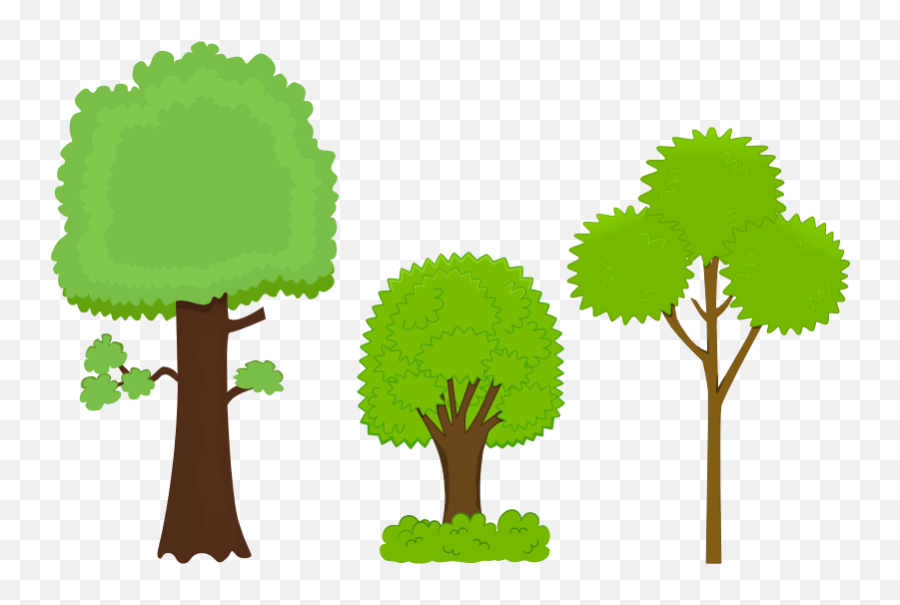 Different Cartoon Trees Clipart Free - Free Clipart Trees Emoji,Emotion Art Trees