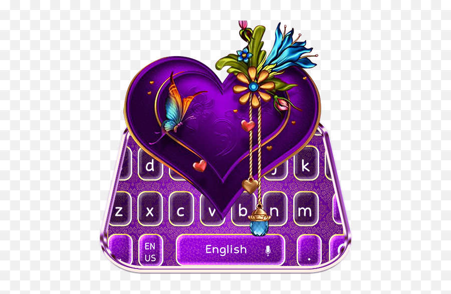 Amazoncom Classic Purple Love Heart Keyboard Theme - Girly Emoji,Classic Emojis