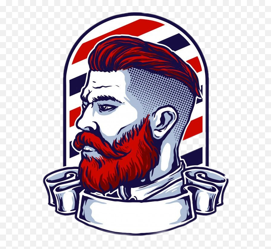 Man Bearded Beard Illustration Sticker By Lila - Barberman Logo Emoji,Beard Emoji