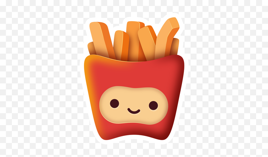Smiling French Fries Sticker - Happy Emoji,Fried Potato Chips Emoji Text