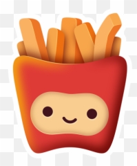 Smiling French Fries Sticker - Happy Emoji,Fried Potato Chips Emoji Text