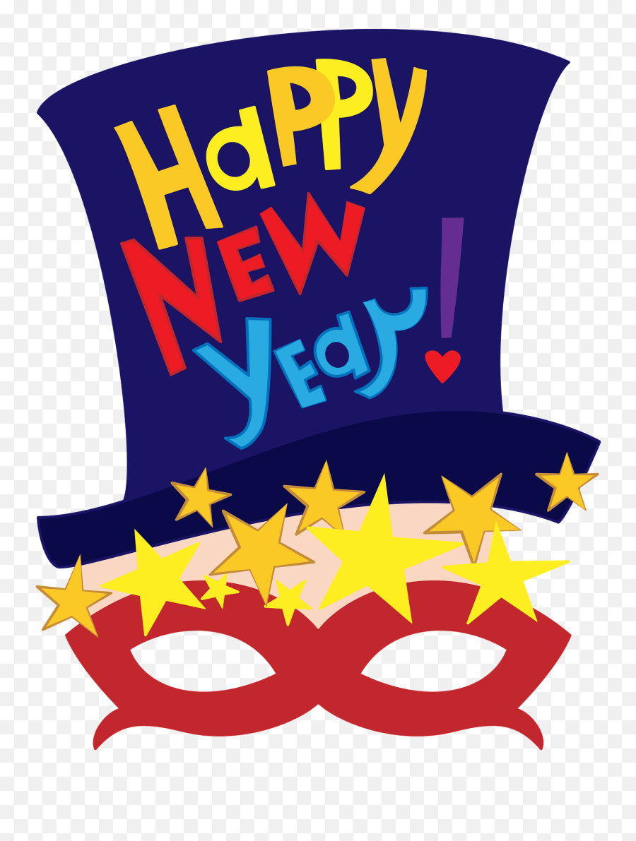 Happy New Year Mask Clipart - New Year Mask Clipart Emoji,Free Clip Art - Happy New Year Emoticons Animated