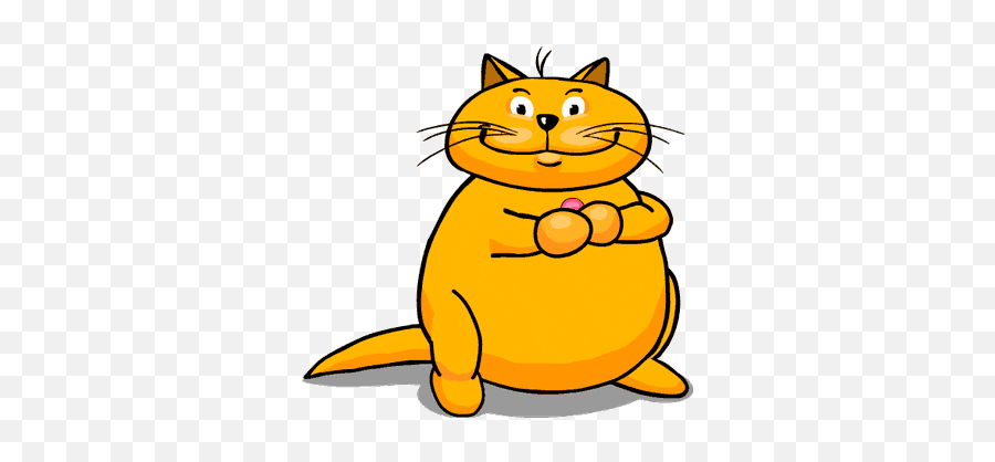 Say It With Fat Cats - Cartoon A Fat Orange Cat Gif Emoji,Fat Cat Emoji