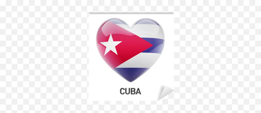 Wall Mural Cuba Flag Heart Icon - Pixersus Emoji,Cuba Flag Emoji