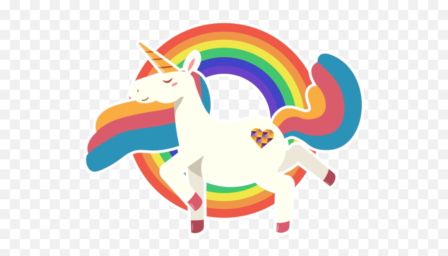 Unicorn Pride Animated Sticker Pack On Behance Rainbow Cloud - Happy Rainbow Gif Emoji,Unicorn Emoji Sticker