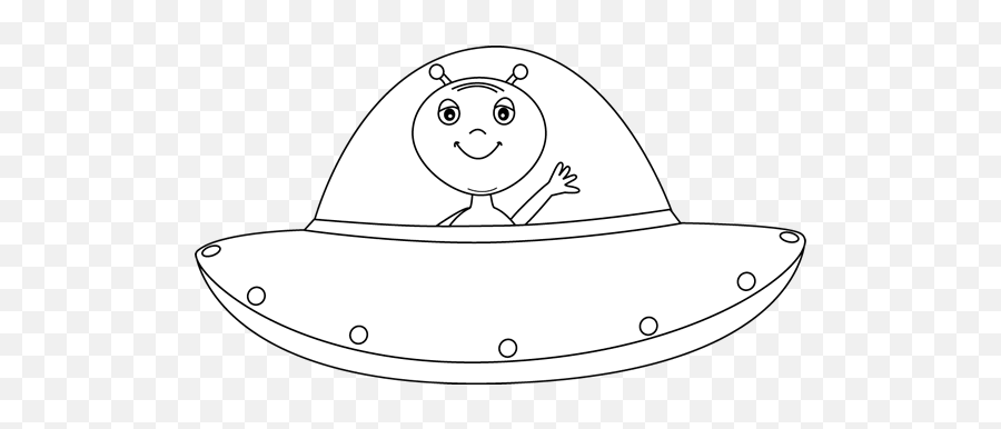 Space Clip Art - Space Images Alien Spaceship Clipart Black And White Emoji,Alien Emoji Outline