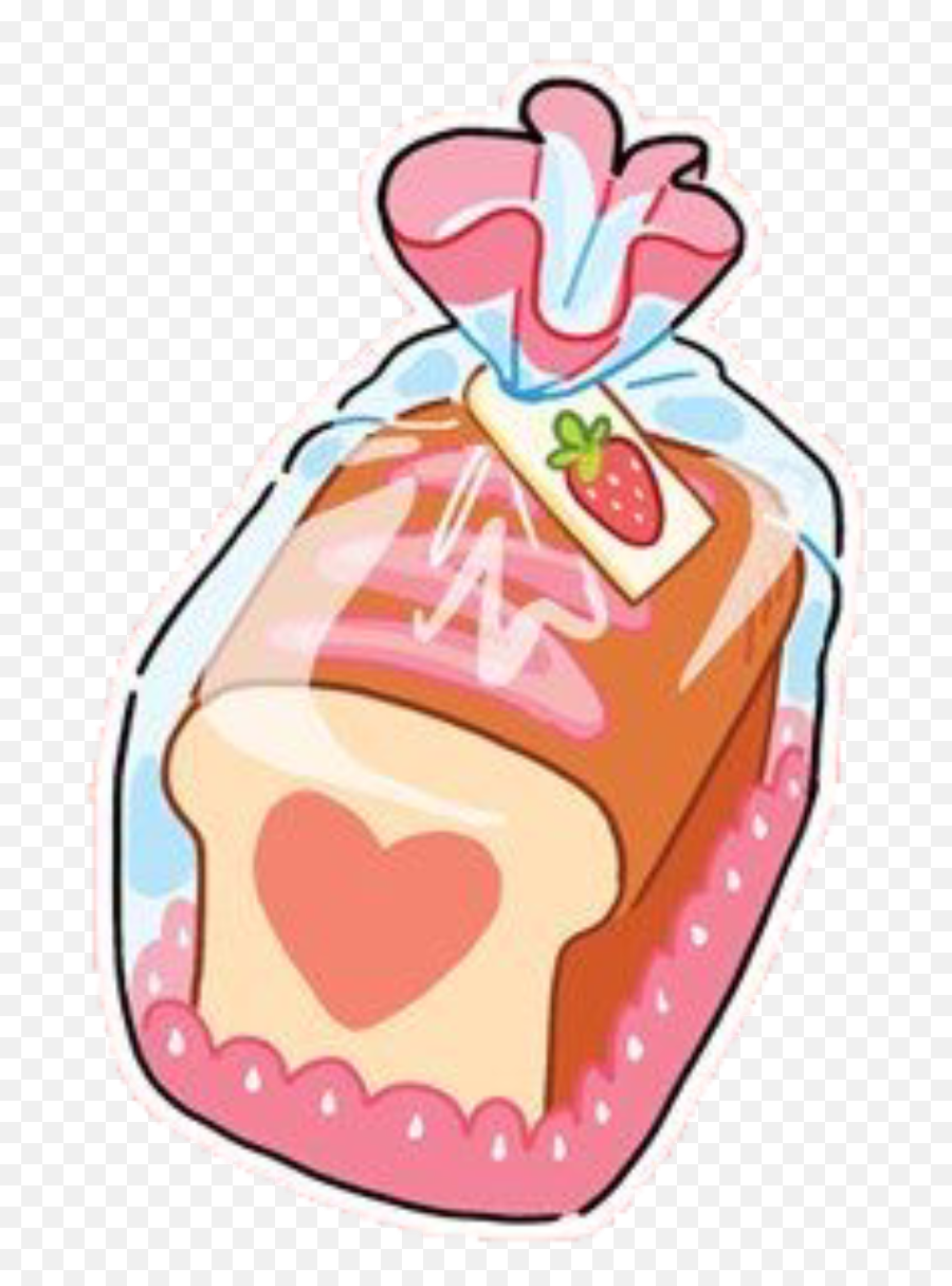 Cute Kawaii Strawberry Bread Sticker - Girly Emoji,Bread Loaf Emoji
