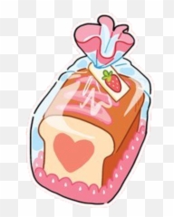 Cute Kawaii Strawberry Bread Sticker - Girly Emoji,Bread Loaf Emoji