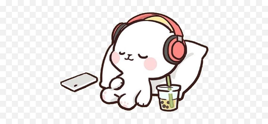 Cute Bear Drawings Cute Cartoon - Milk And Mocha Headphones Emoji,Aw Shucks Emoji